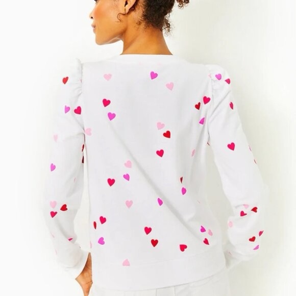 Lilly Pulitzer White Sweater with Heart Patterns - Picture 7 of 7